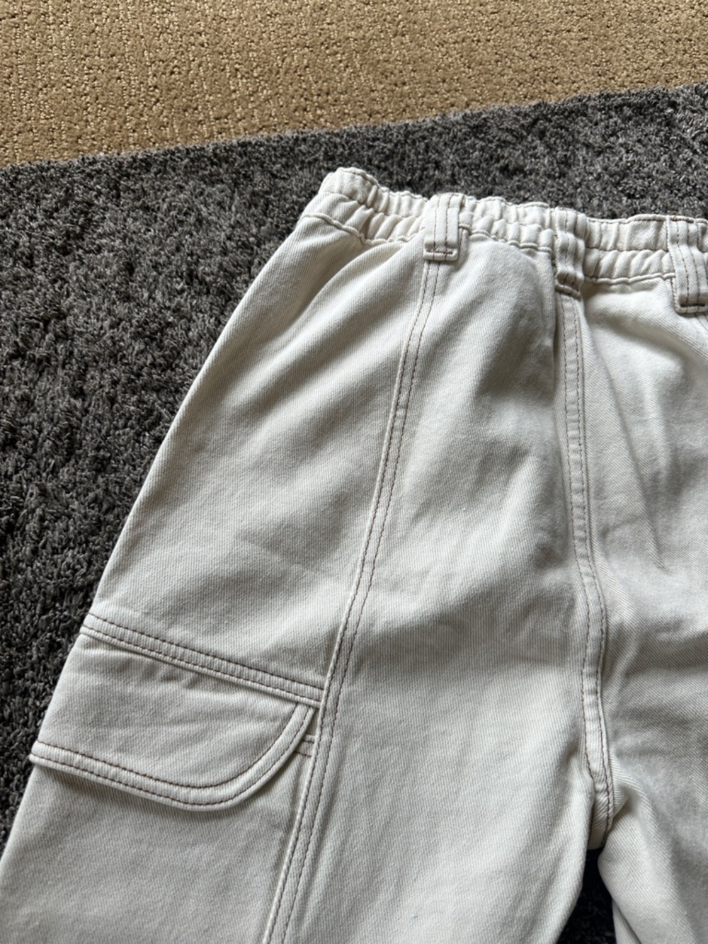 PacSun Women's Straight Leg Cargo Pants in Off-White Light Tan Size Small - Picture 3 of 11